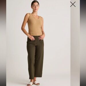 NWOT Quince Ultra-Stretch Ponte Cropped Wide Leg Pants size 12